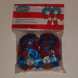 NEW Dr Seuss Thing 1 & Thing 2 Costume Shoe Covers Toddler Size 3-6 Cat In Hat